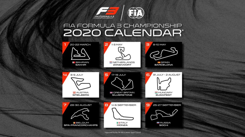 F3 Pubblicato il calendario 2020 un round in più nella prossima