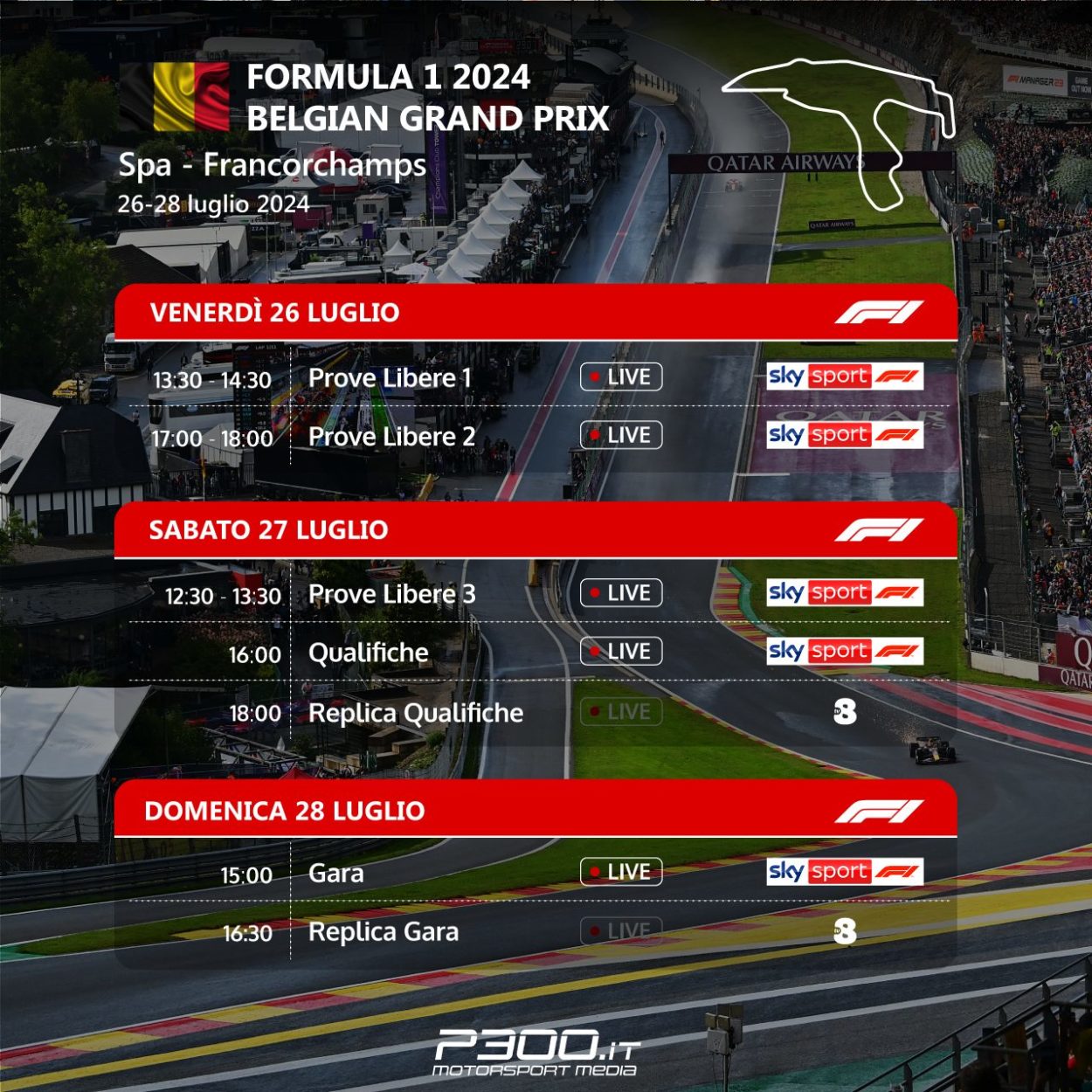 F1 | GP Belgio 2024: l’albo d’oro e gli orari TV di Spa-Francorchamps